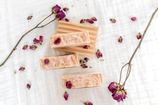 photo of the tops of our rose clay bars.